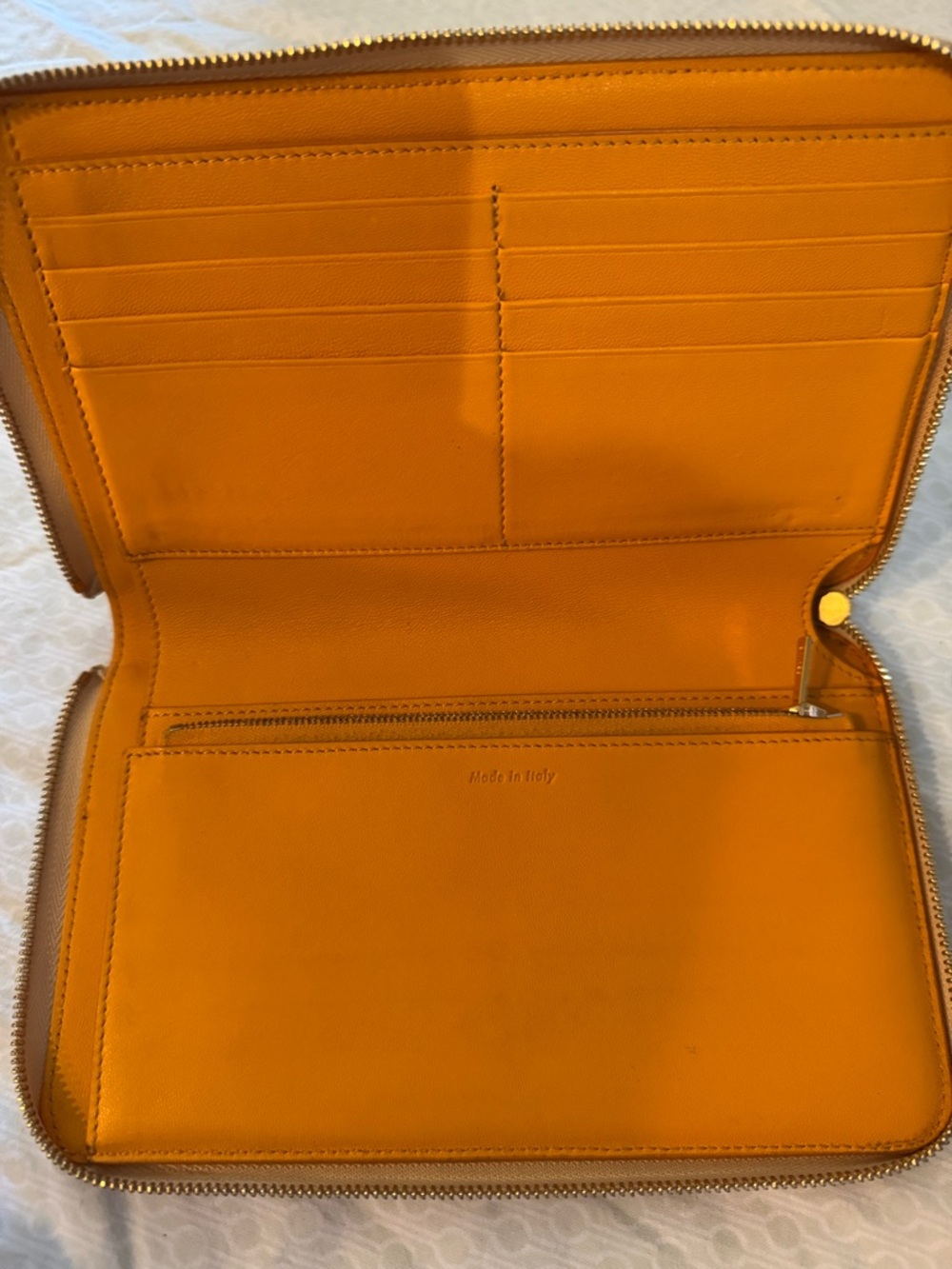 Celine Orange and Cream Zip-Around Wallet - Picture 4 of 6